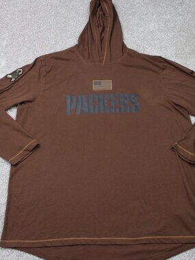 Nike Green Bay Packers Hoodie Mens 2XL XXL Brown Salute to Service NFL Dri-Fit